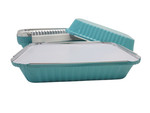 Colored Disposable Aluminum 1½ lb. Shallow Oblong Pan with Board Lid #6417L