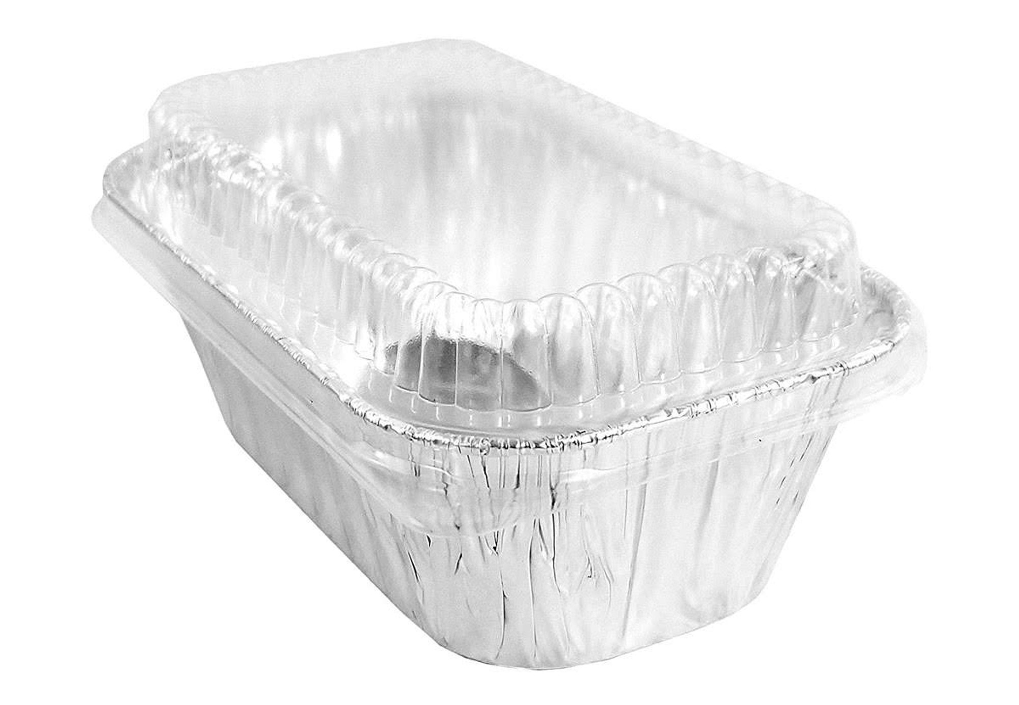 Combo Pack Loaf Pans w/ Clear Dome Lids #5000P Disposable Mini 1 Lb