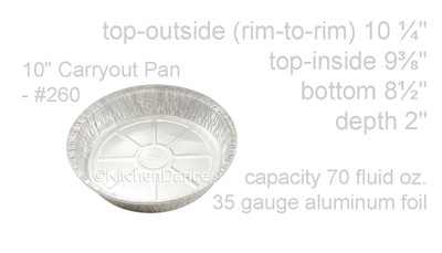 disposable aluminum foil 10" round baking pan, carryout pan, takeout pan