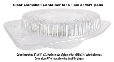 5" Disposable Foil Pie Pan and Plastic Clamshell Container  #501-762