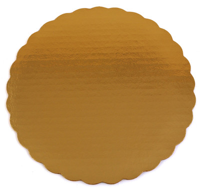10" Corrugated Scalloped Cake Circles- Gold - #1615