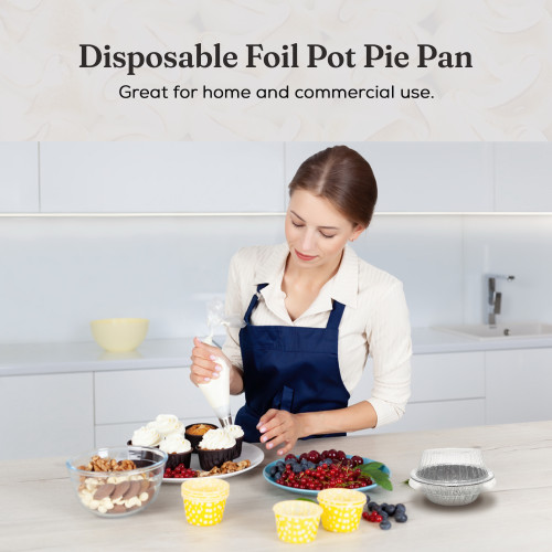 4 Disposable Aluminum Individual Pie Pan with Plastic Lid #1152P