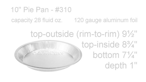 Disposable Aluminum Foil 10 Heavyweight Pie Tin Medium Depth #310