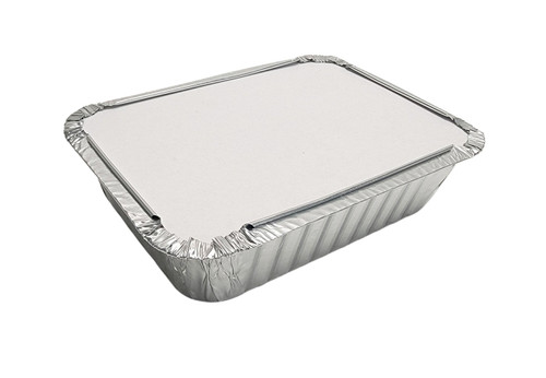 Fit Meal Prep 100 Pack 1 lb Aluminum Foil Pans with Cardboard Lids, 6 x 5 x  2 Disposable Aluminum Baking Pan for Freshness, Freezer Safe To Go Food