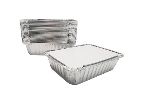 Small Aluminum Containers with Lids 1LB Freezer Tins Food to Go