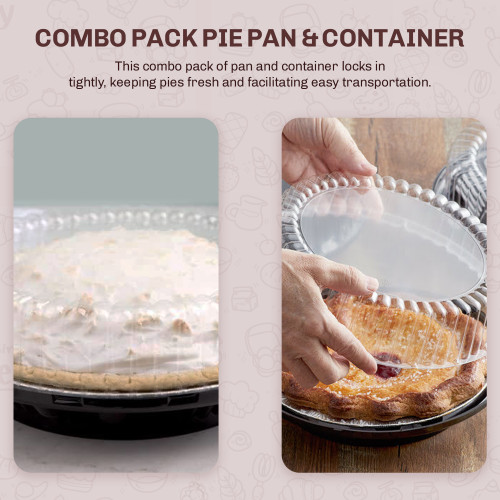 Harloon 40 Pcs 9 inch Plastic Disposable Pie Containers with