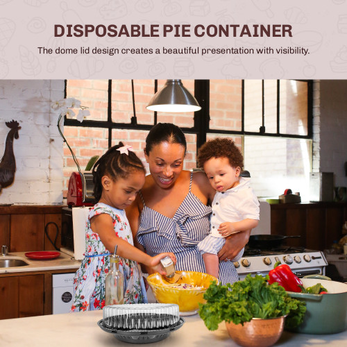 Harloon 40 Pcs 9 inch Plastic Disposable Pie Containers with