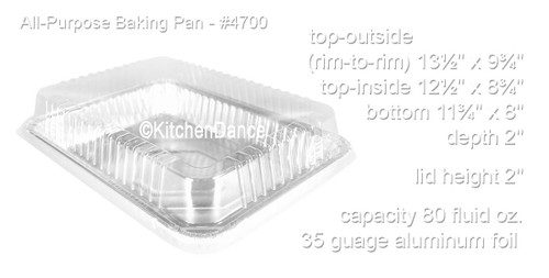 Disposable Aluminum Foil 1/4 Sheet Cake Pan with Plastic Lid #1200P