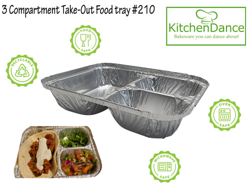 Clear and disposable 3 dividers/compartments food grade plastic