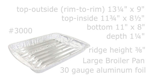 Disposable Aluminum Foil Broiler Pans – Broiler Drip Pans For Oven –  Durable Broiling Pans With Ribbed Bottom Surface For Bbq Grill Like Texture  – 13×9 Inch Broiler Pan – Casazo