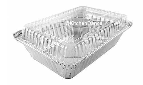 Disposable 1-1/2 pound food saver pan with Plastic Lid