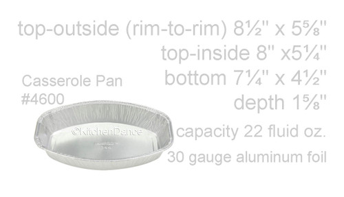 Small Disposable Casserole Pan or Air Fryer Pan - Case of 200 #4600