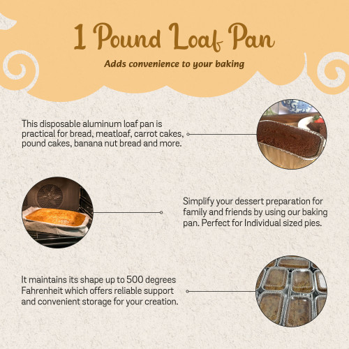 Encapsulated 35 Pack - 1lb Cute Mini Loaf Pans, Aluminum Loaf Pans, Bread Pans, Foil Loaf Pan L Cake Pan, Disposable Aluminum Pans L Top