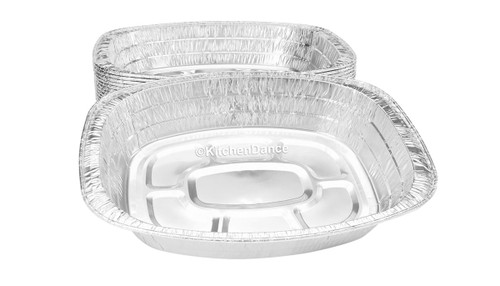 [80 Pack] Disposable Durable Aluminum Oval Roaster Pan - Turkey Roasting Pans Extra Large, Heavy-Duty Aluminum Foil | Deep, Oval Shape for Chicken