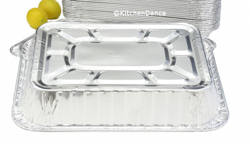 Stock Your Home Foil Pans with Lids - 9x13 Aluminum Pans with Covers - 25 Foil Pans and 25 Foil Lids - Disposable Food Containers Great for