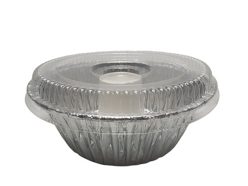 8 Round Aluminum Foil Take-Out/Cake Pan w/Clear Dome Lid 50 PK - Disposable