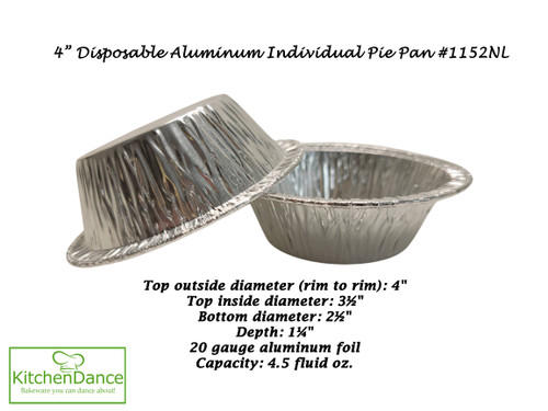 3 Tart Pan or Mini Pie Pan Disposable Aluminum