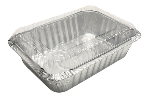 Stock Your Home 1 Lb Small Aluminum Pans with Lids (50 Pack) Foil