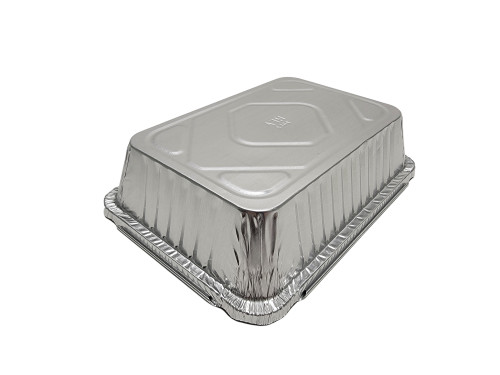 Choice 2.25 lb. Foil Oblong Take-Out Container with Dome Lid - 250/Case