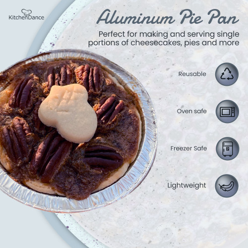 4 Disposable Aluminum Individual Pie Pan with Plastic Lid #1152P