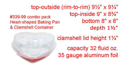 Durable Packaging 9701V Heart Shaped Foil Bake Pan - 10/Pack