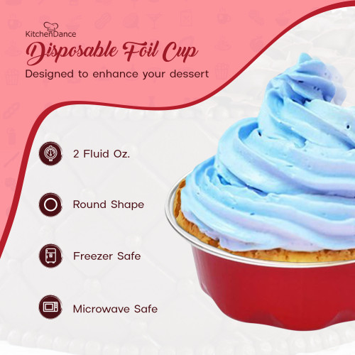 2 oz. Disposable Colored Foil Cup with Plastic Lid #A3P