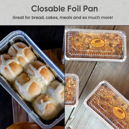 2 lb. Foil Loaf Pan with Crimp-on Plastic Lid #212P