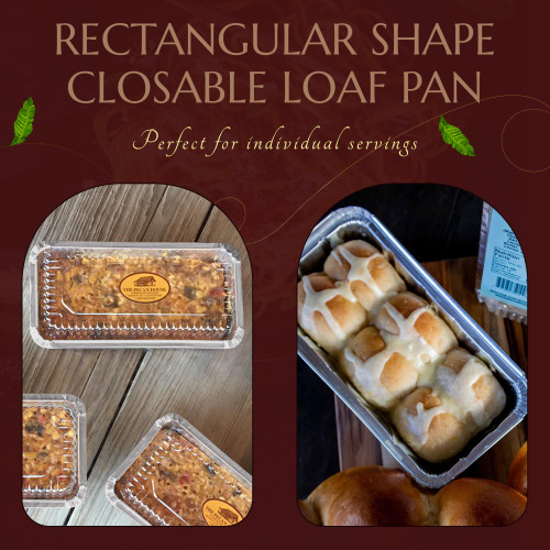 2 lb. Disposable Holiday Foil Loaf Pan with Plastic Lid #9401P