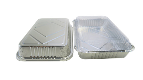 1½ lb. Disposable Foil Carryout Pan with Plastic Lid Combo- #235P