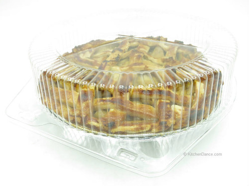 10 Foil Pie Pan 1-3/16 Deep w/Clear Low Dome Clamshell Container Combo  50/PK