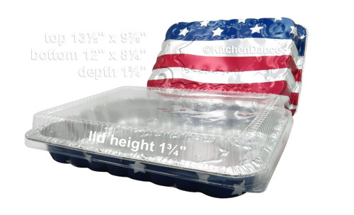 DOME LID OBLONG FOIL CAKE PAN, 13 X 9, FLAG PAN 250/CS