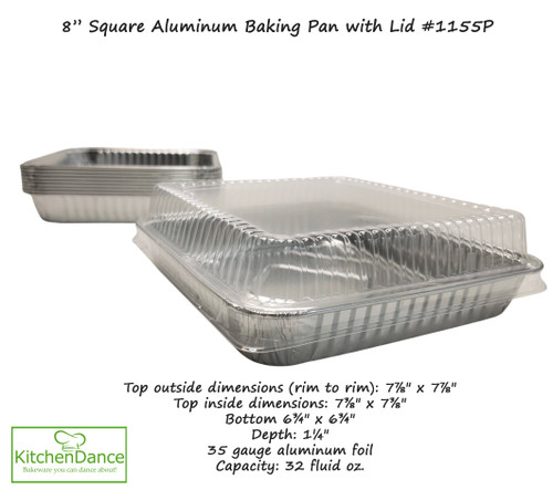 35 Pack 8x8 Inch Square Aluminum Foil Pans with Lids Disposable Baking Pans