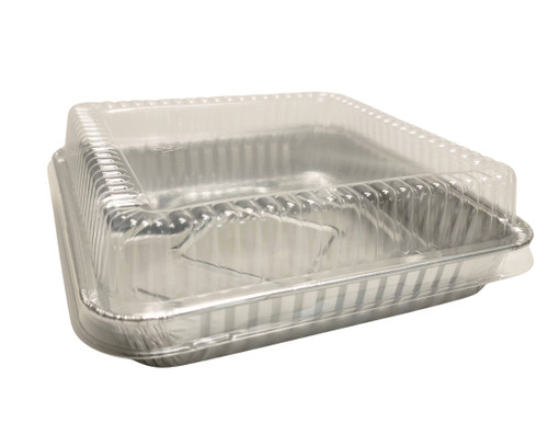 Stock Your Home 8x8 foil pans with lids (20 count) 8 inch square aluminum  pans with