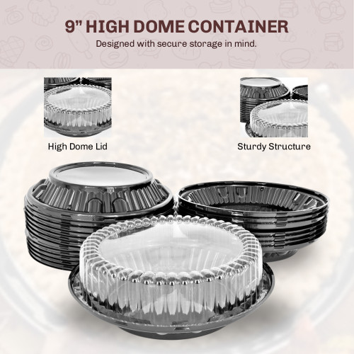 Harloon Plastic Disposable Pie Containers with Hinged Locking Lids Round  Pie Keepers Clear Pie Carrier Clamshell Flan Cake Container for Food