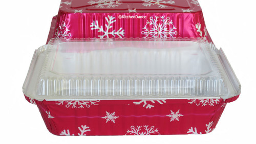 2 lb. Foil Loaf Pan with Crimp-on Plastic Lid #212P