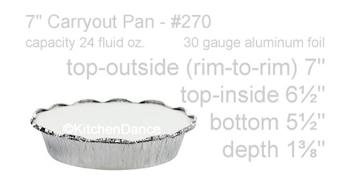 disposable aluminum foil 7" carryout/takeout pans, baking pans, food containers with crimp on board lid