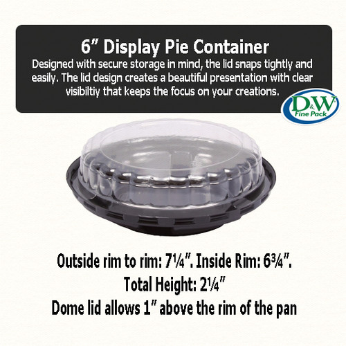  6" Plastic Pie Container   #CPC496