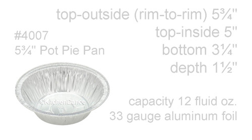 disposable aluminum foil 5¾" pot pie pan, deep baking pan