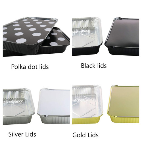disposable aluminum foil 4½ lb. baking pan, carryout pan, take out pan, food storage container with board lid