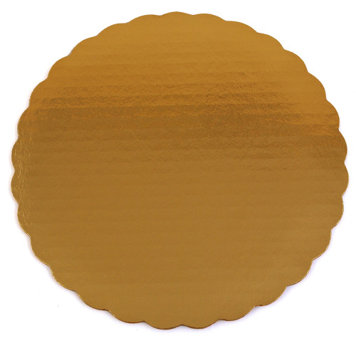 9" Corrugated Scalloped Cake Circles- Gold - #1610