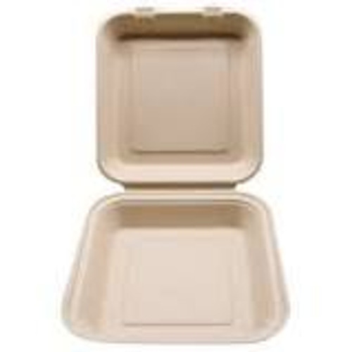 9 x 9 x 3 Molded Fiber 1 Compartment Hinged Take Out Containers