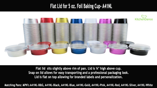 Plastic lid for 5 oz. Colored Foil Ramekins   #PL-A41