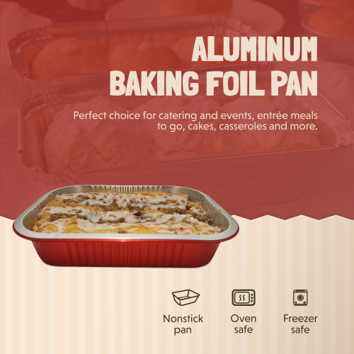 Durable Packaging Square Cake Aluminum Foil Pan w/Clear Lid 50 Sets - Disposable  Baking Pans (Pack of 50): : Industrial & Scientific