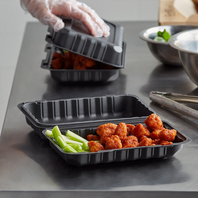 9 x 6 x 3 MFPP 1 Compartment Hinged Take Out Containers