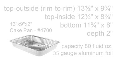 9x13 Foil Baking Pans, Durable Packaging 4700-35