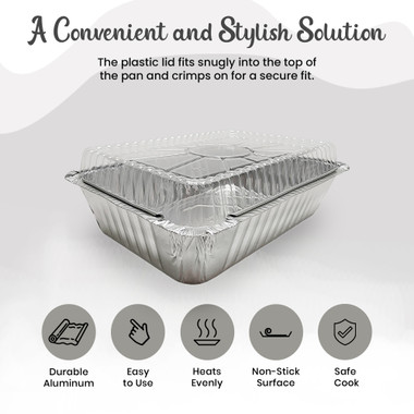 Dropship Disposable Aluminum Square Foil Pans With Snap-on Plastic