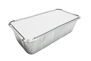 2 lb. Foil Loaf Pan with Crimp-on Plastic Lid #212P