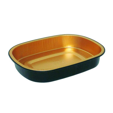 Black and Gold Foil Entrée or Large Casserole Pan (KD-9664PT)