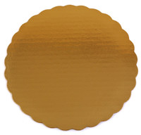 10" Corrugated Scalloped Cake Circles- Gold - #1615