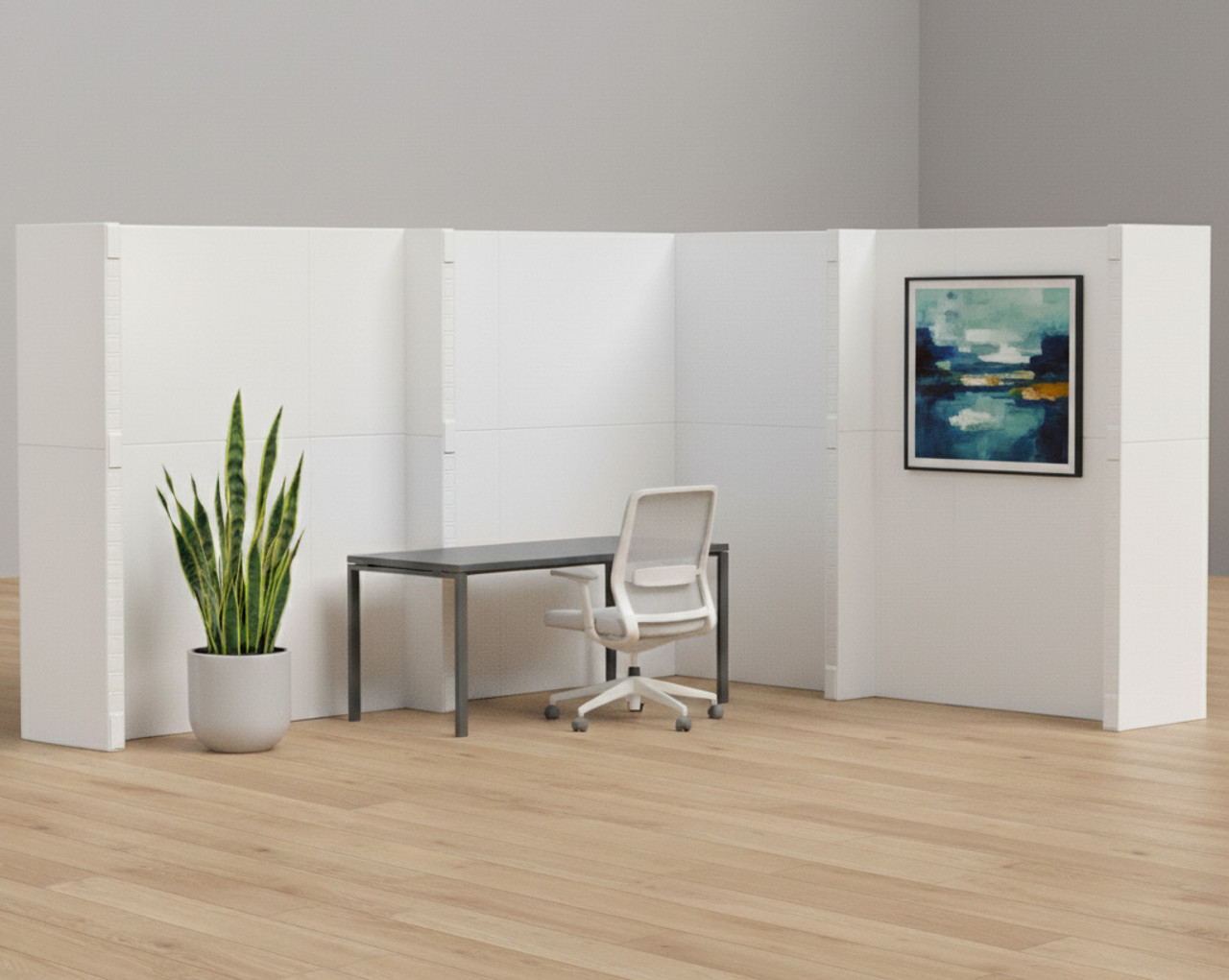 EverPanel creates a wall for modern office cubicle setup with a clean and minimalistic design. EverPanel creates a wall for modern office cubicle setup with a clean and minimalistic design.